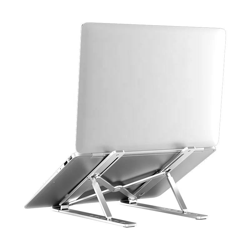 Folding Adjustable Aluminum Laptop Stand + FREE POUCH