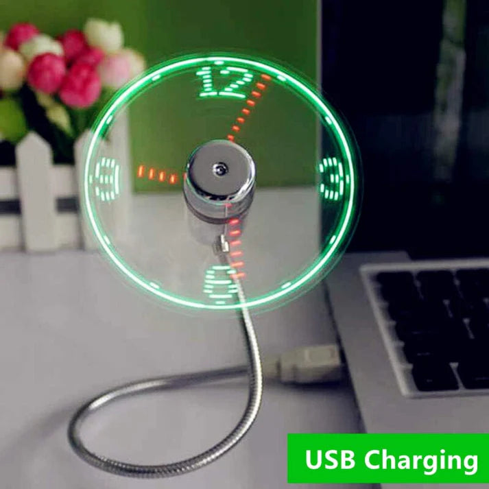 USB Fan With Analogue Clock