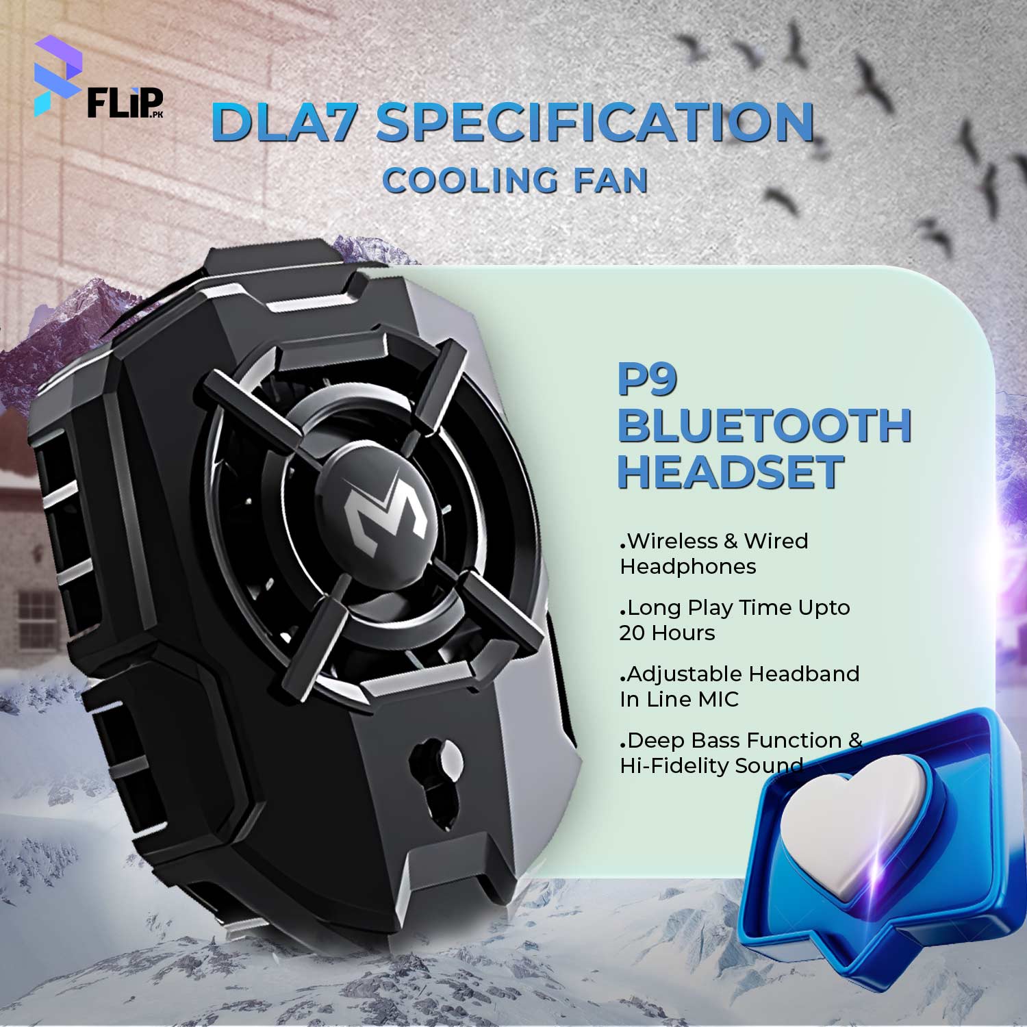 DL05 Phone Cooling Fan With Temperature Display