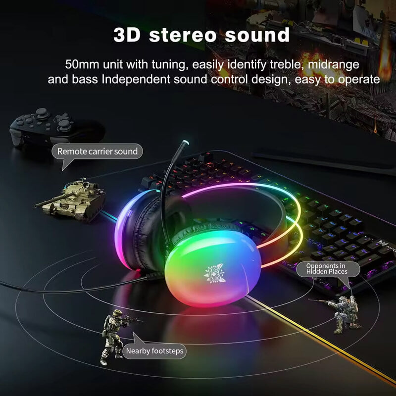 Onikuma-x25 Pro Rgb Head Beam With Mic