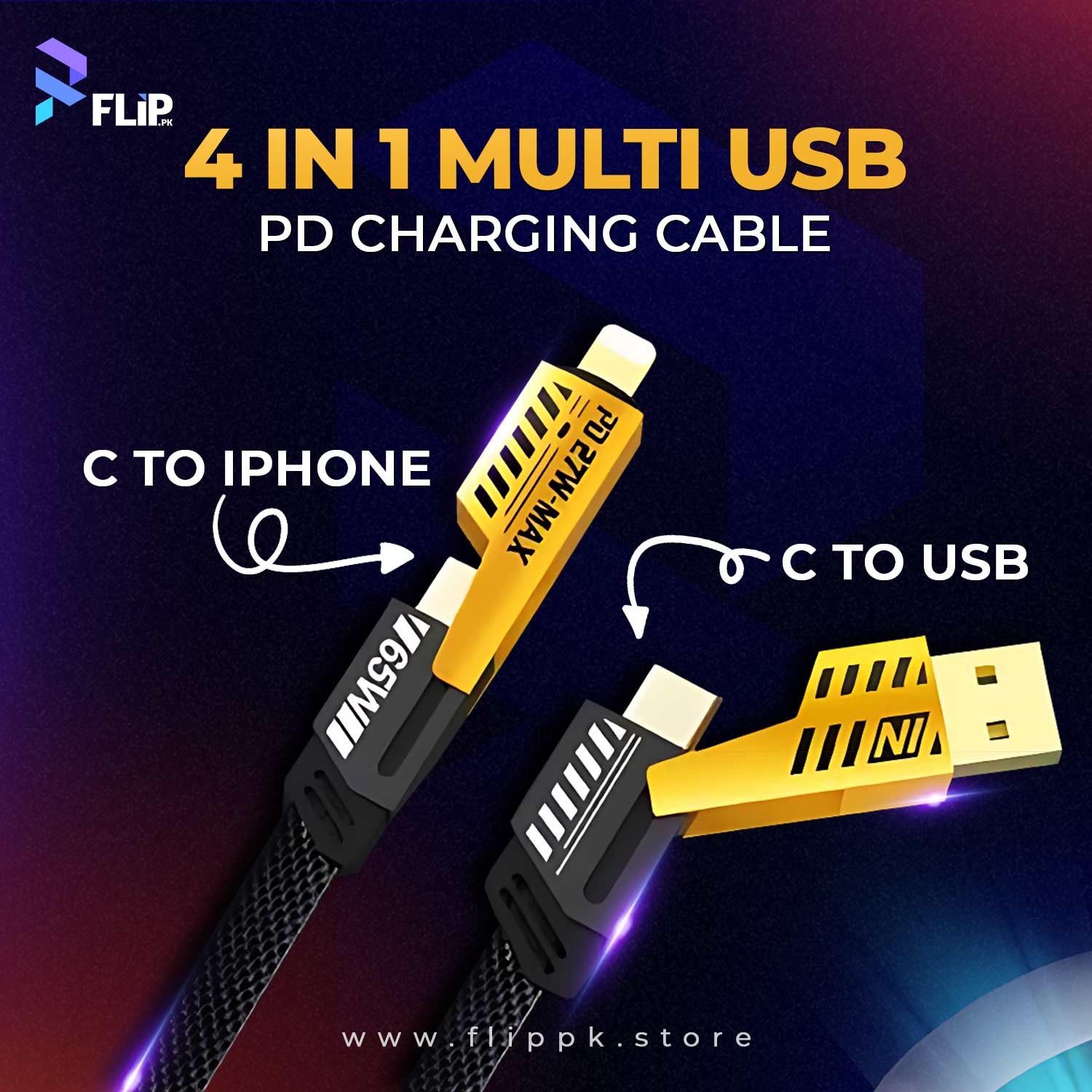 4 In 1 Multi USB PD Charging Cable