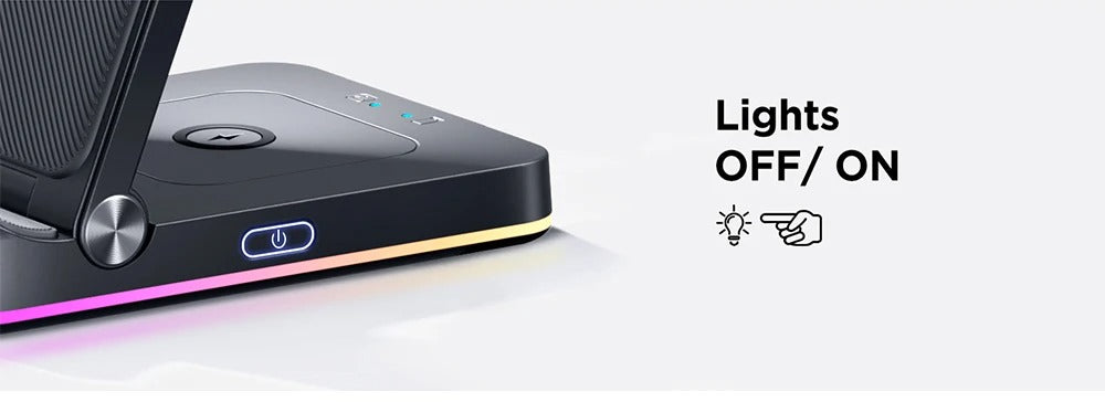 JR-WQN01 15w 3-in-1 Foldable Wireless Charging Station