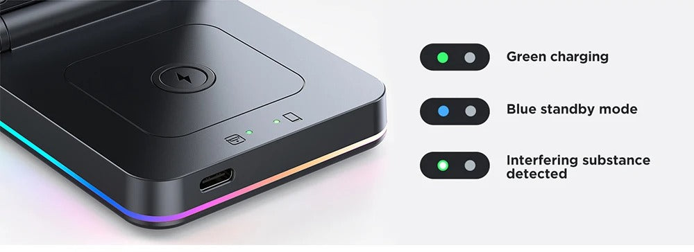 JR-WQN01 15w 3-in-1 Foldable Wireless Charging Station